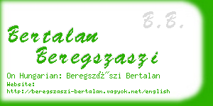 bertalan beregszaszi business card